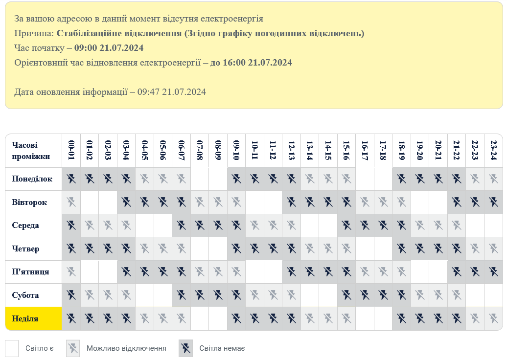 Де дивитись графіки відключень світла