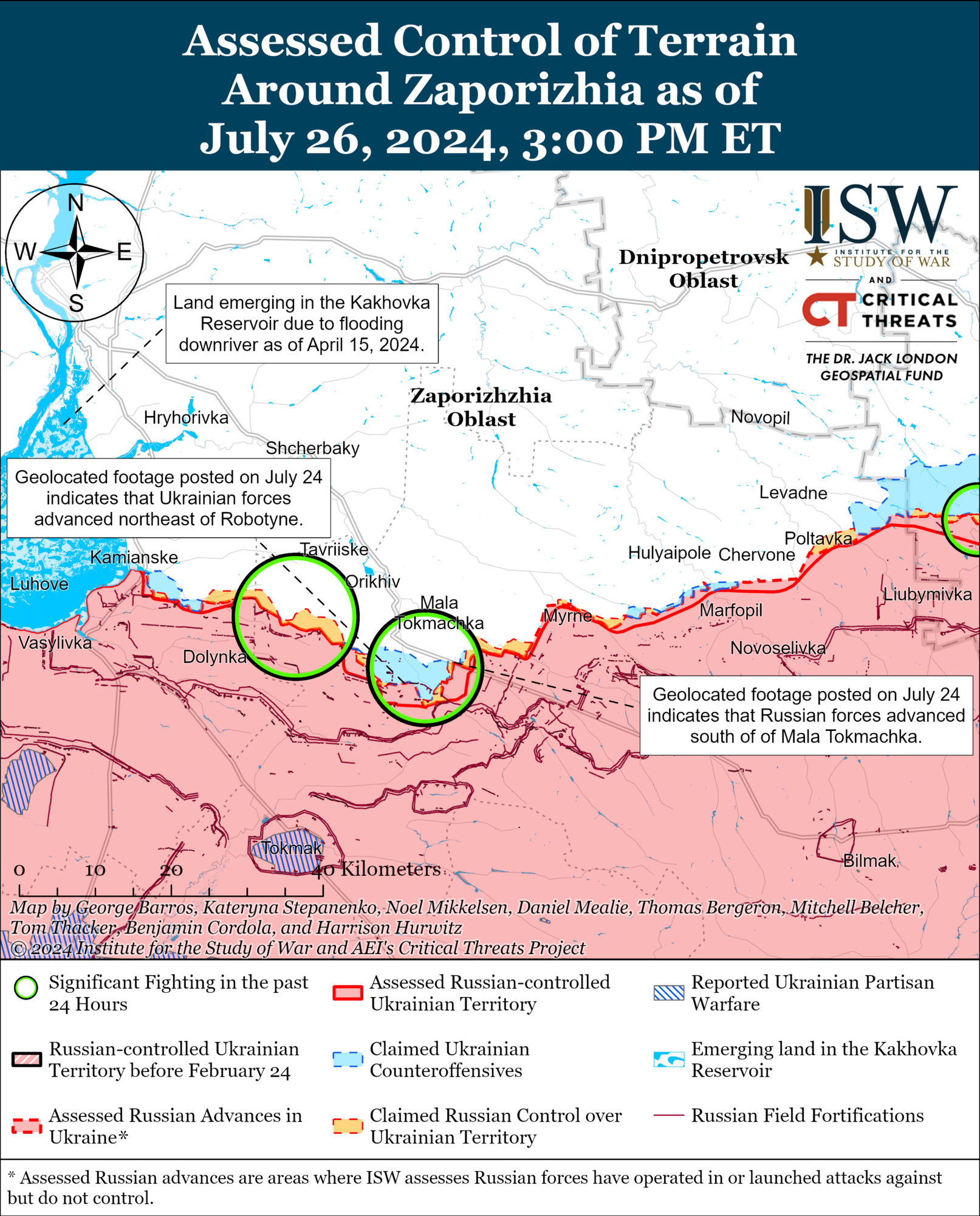 Карта боев в Запорожской области