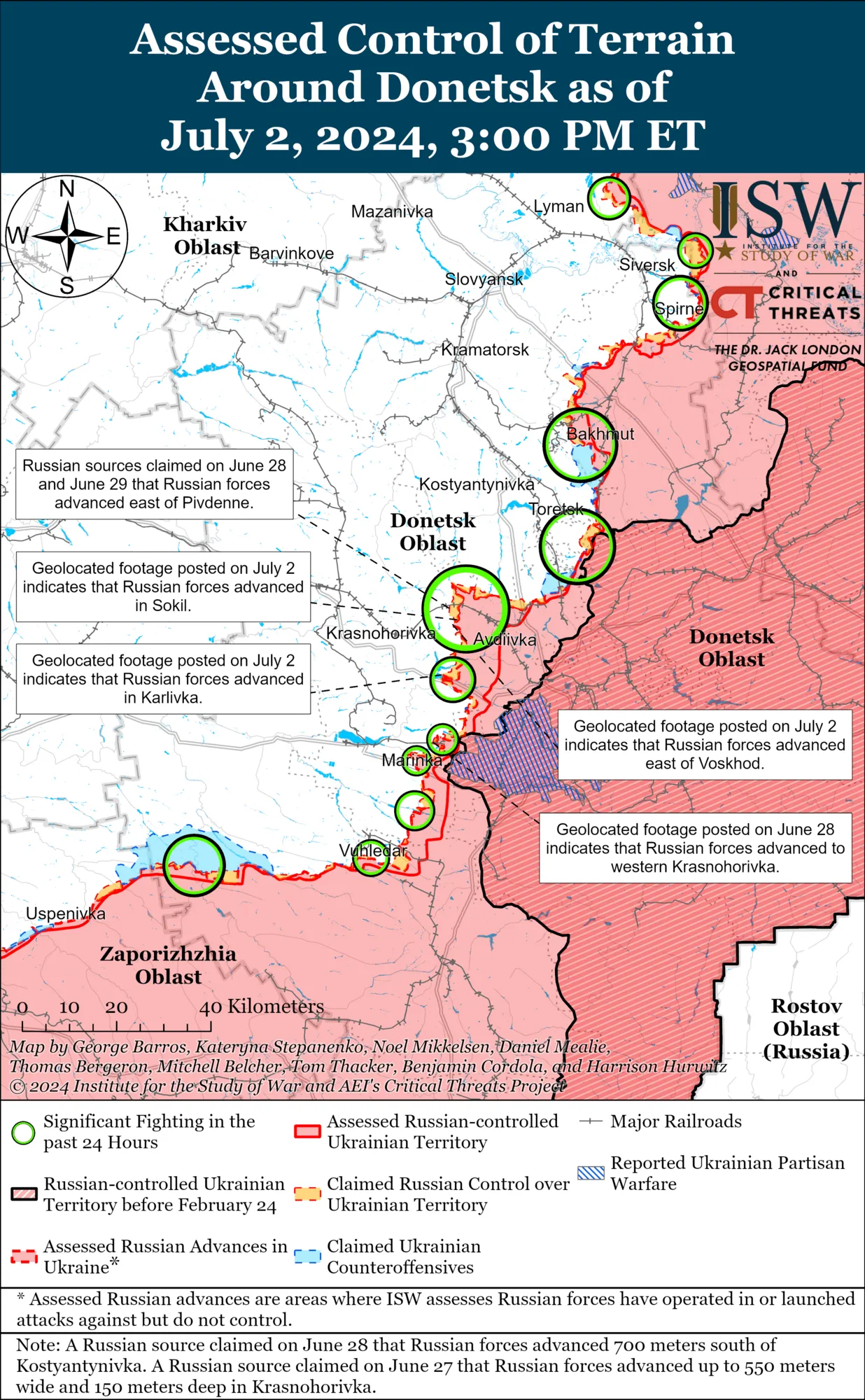 Карта боїв у Донецькій області