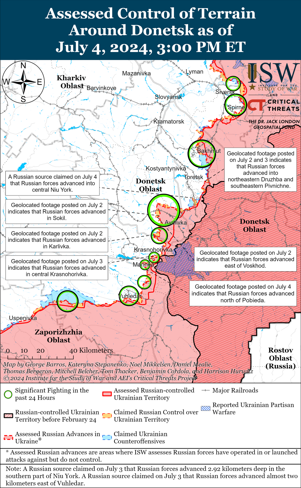 Бої на Донеччині. Карта