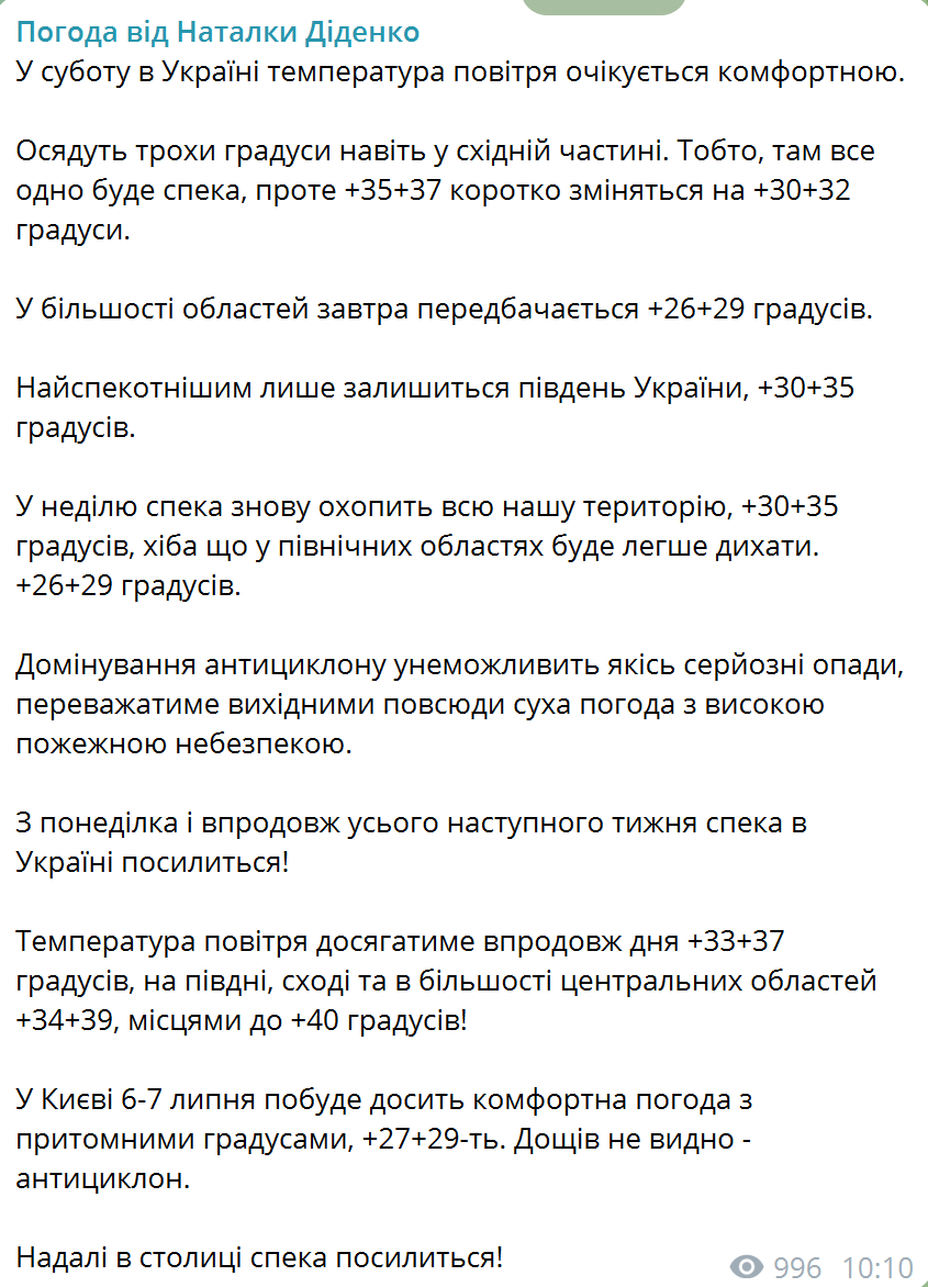 Україну накриє нова хвиля спеки, стовпчики термометрів сягнуть 40 градусів: синоптикиня дала прогноз. Карта