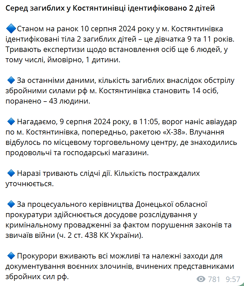 Під час удару Росії по ТЦ в Костянтинівці загинули троє дітей: рятувальники завершили розбір завалів. Фото і відео