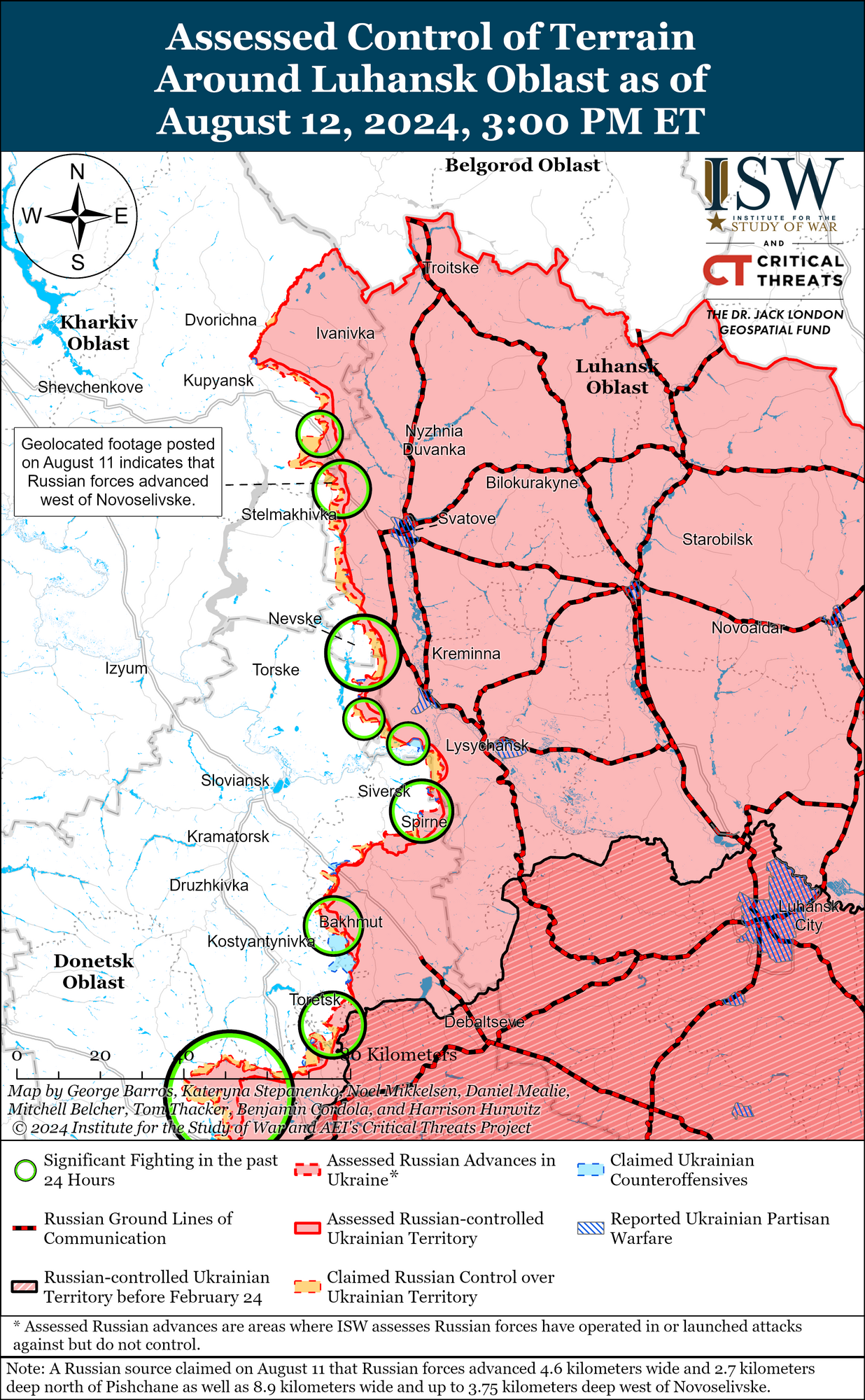 Росія тисне на кількох напрямках, але ЗСУ відбили позиції в Нью-Йорку та під Сіверськом – ISW