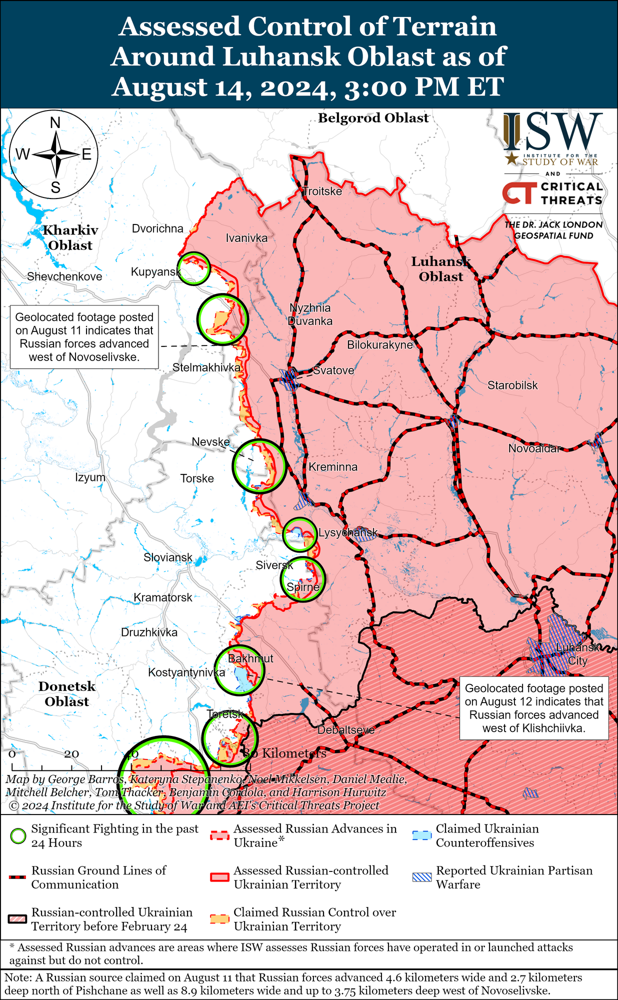 Российские войска продолжают продвижение на Донбассе: в ISW проанализировали ситуацию на востоке Украины. Карта