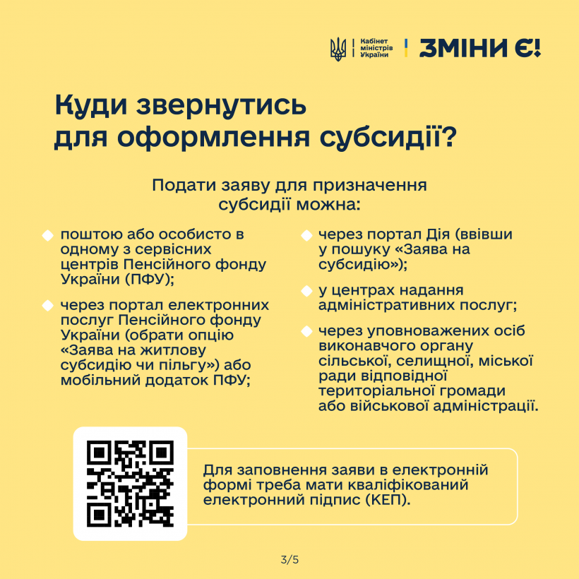 Куди подавати заяву на призначення субсидії