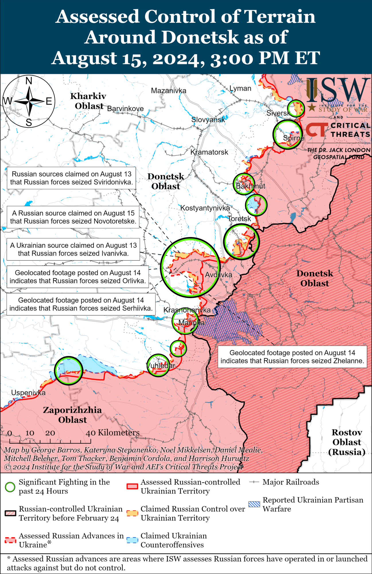 Карта бойових дій на Донеччині