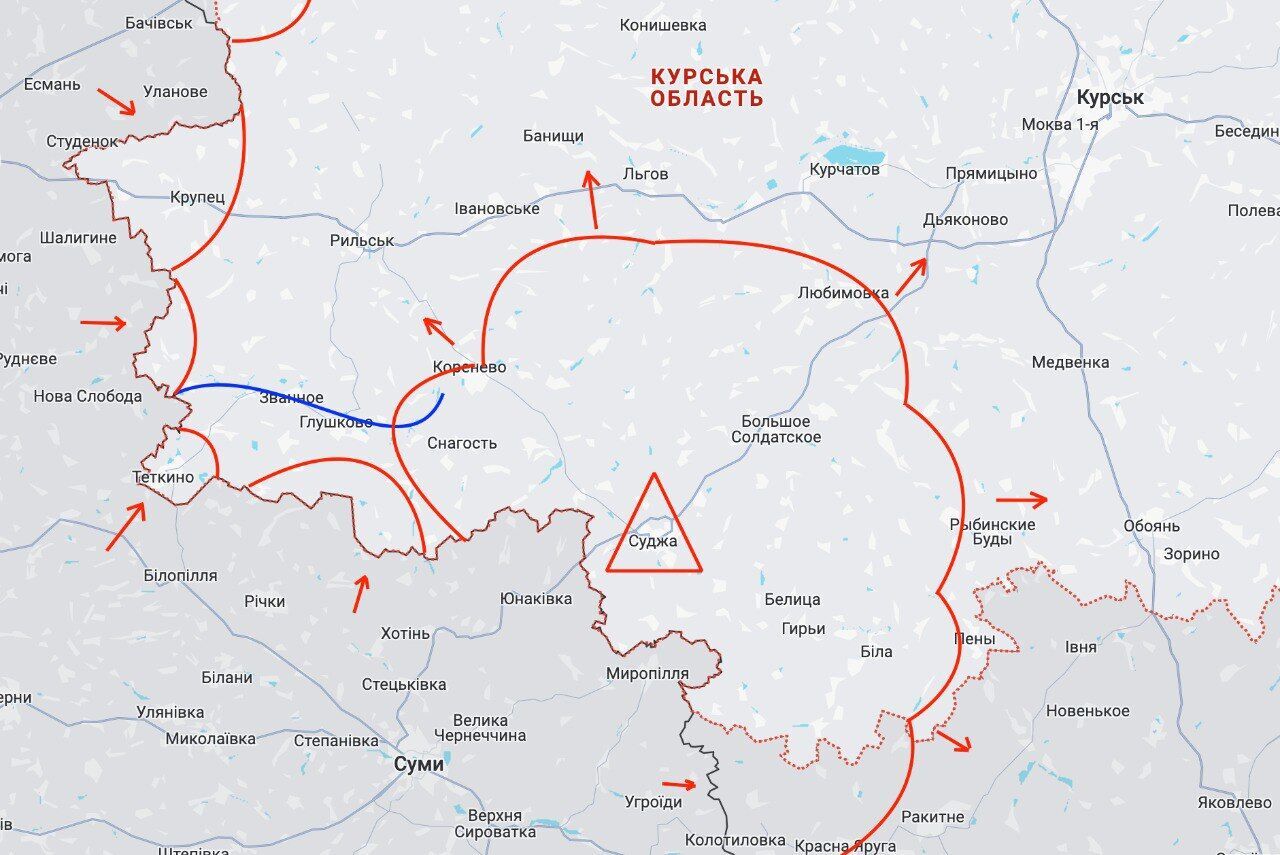 РФ за добу втратила ще шість населених пунктів Курщини, ЗСУ наближаються до ключової артерії регіону