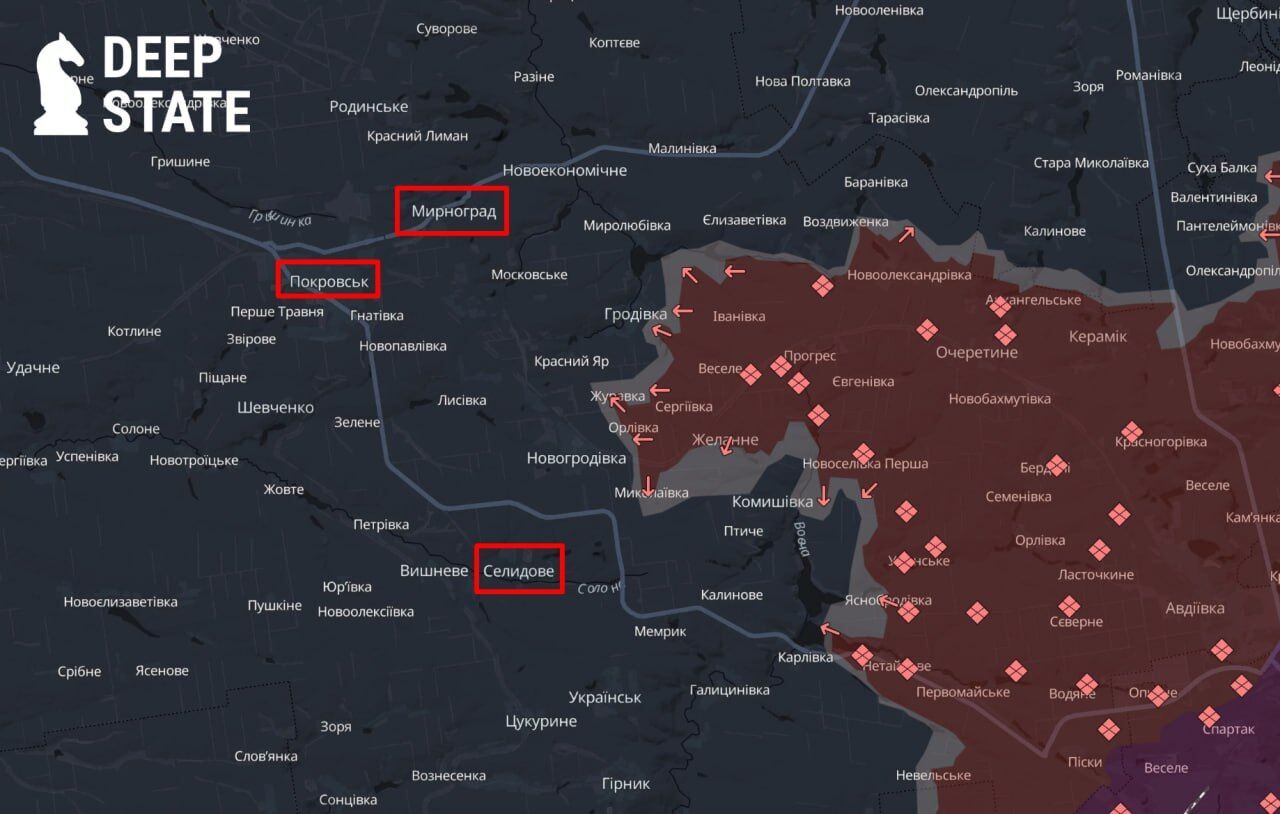 Окупанти наближаються до Покровська, місцевих закликають евакуюватися. Карта khiqhhieuikehab