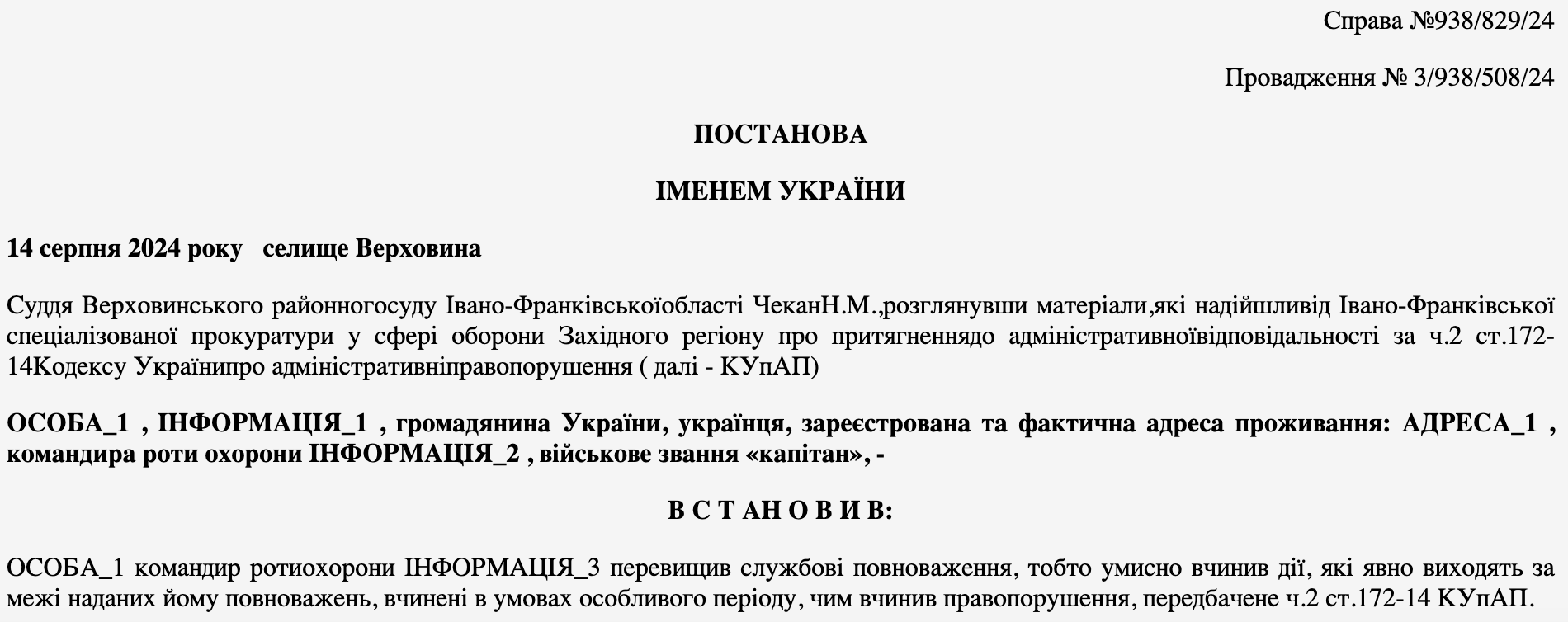 На Прикарпатье суд оштрафовал работников ТЦК, которые пытались насильно задержать мужчину для уточнения военно-учетных данных