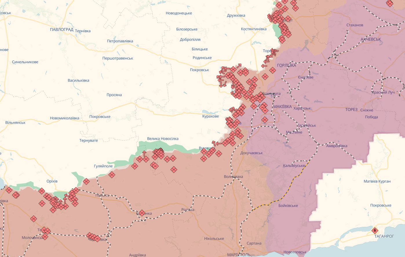 Найгарячіше на двох напрямках: у Генштабі розповіли, де намагаються прорватися окупанти. Карта