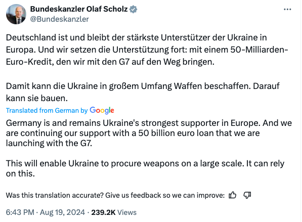 "Німеччина продовжить надавати Україні військову допомогу": Шольц озвучив найближчі плани