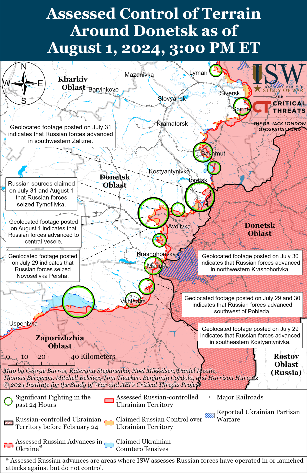 Карта боїв на Донеччині