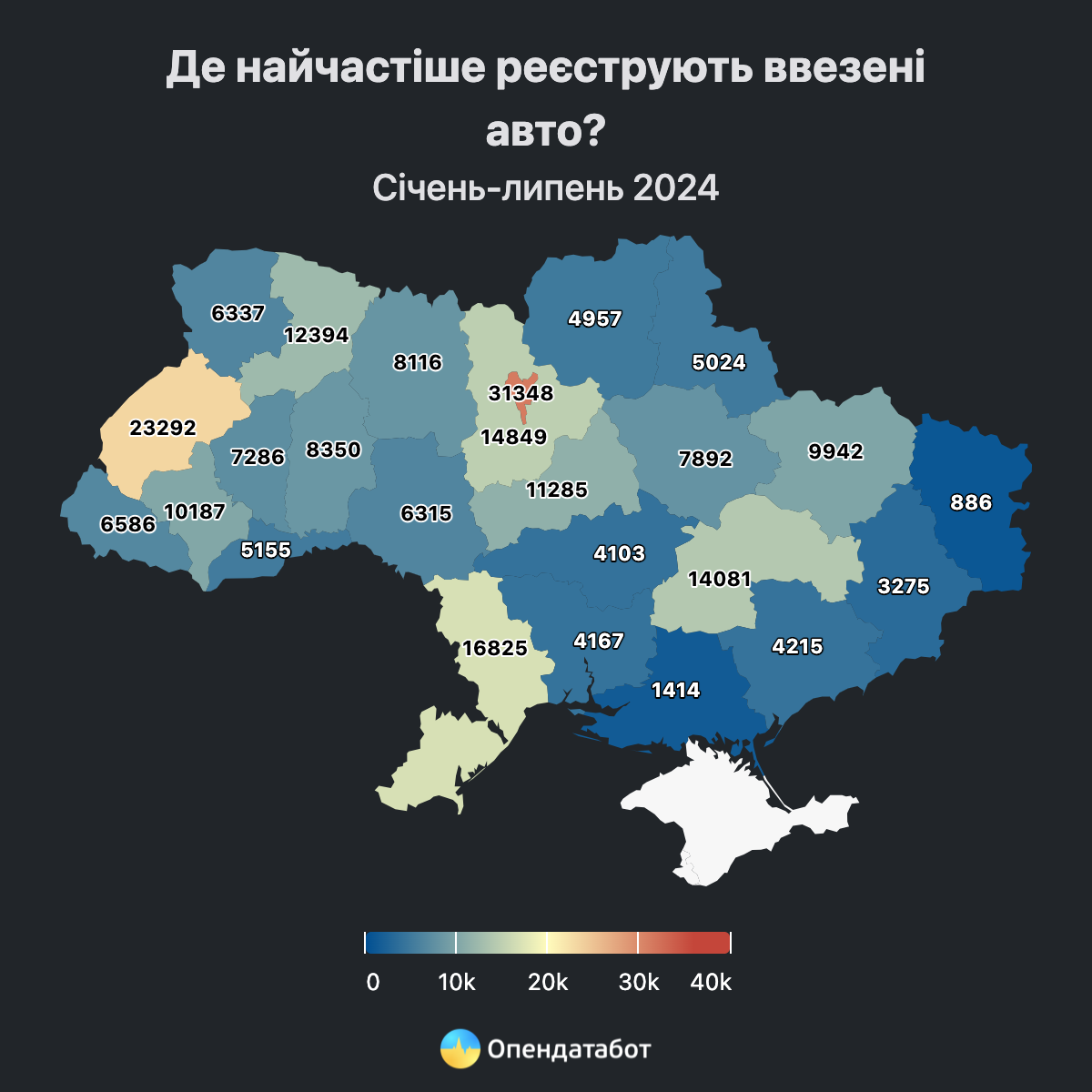 Где чаще всего регистрируют импортируемые автомобили.