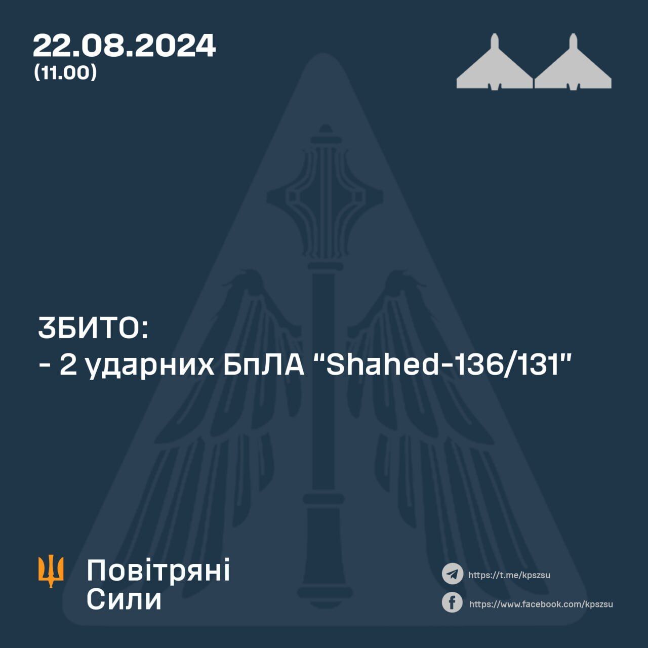 Росія атакувала "Шахедами" позиції ЗСУ на Харківщині: ППО збила дві цілі, кілька дронів впали самі