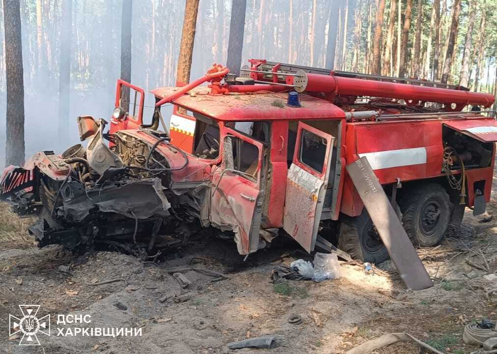 На Харківщині підірвався пожежний автомобіль: є поранені. Фото