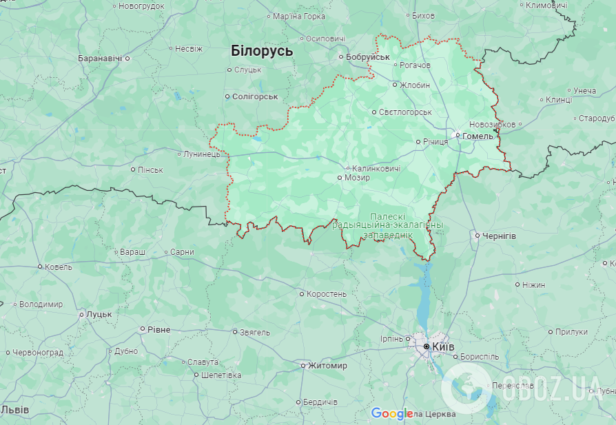 Гомельская область РБ на карте