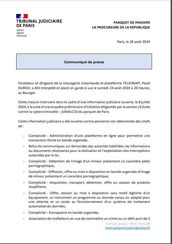 Макрон запевнив, що арешт Дурова не є політичним: у чому звинувачують засновника Telegram