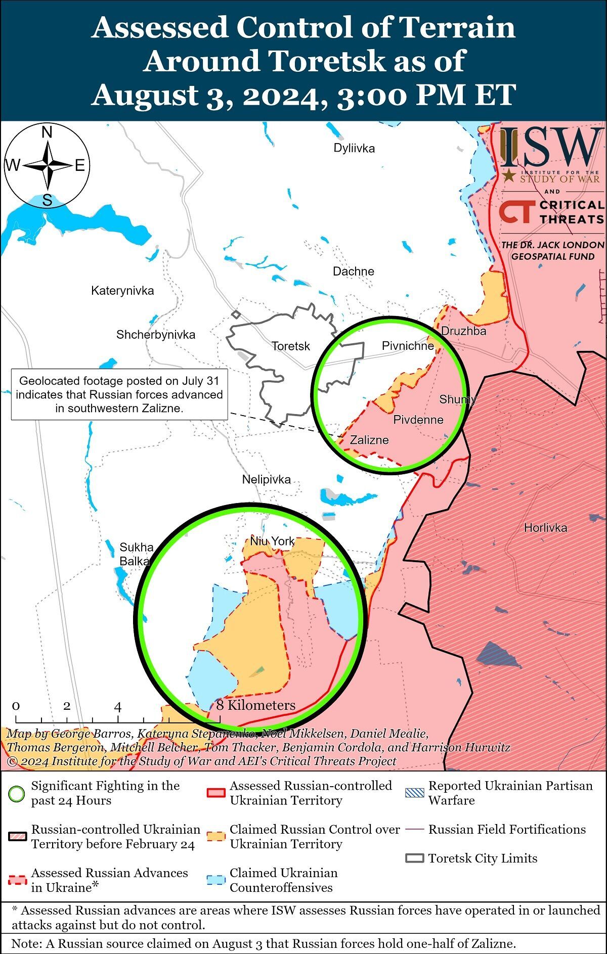 Окупанти просунулися у трьох точках на сході України – ISW