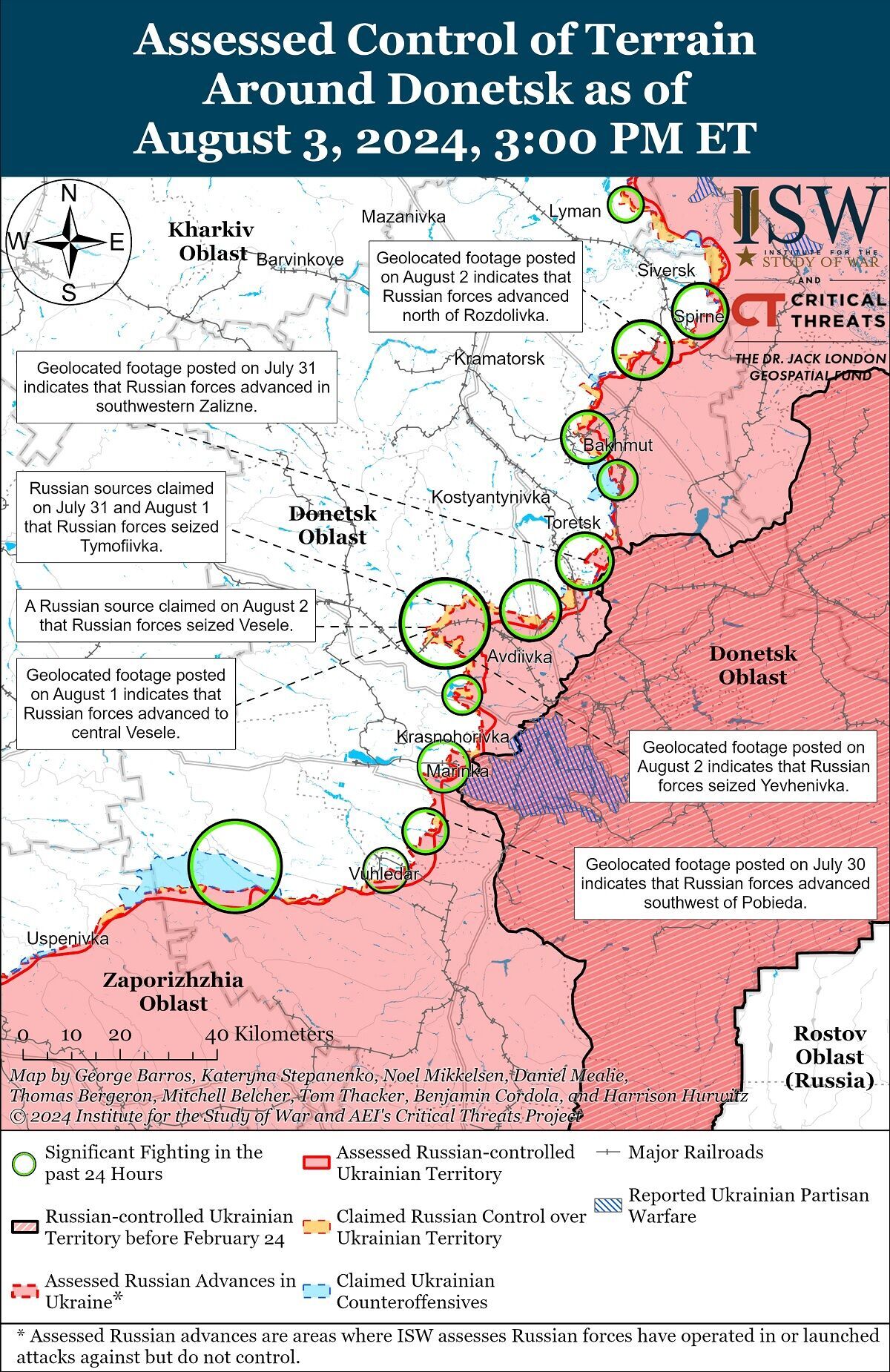 Оккупанты продвинулись в трех точках на востоке Украины – ISW