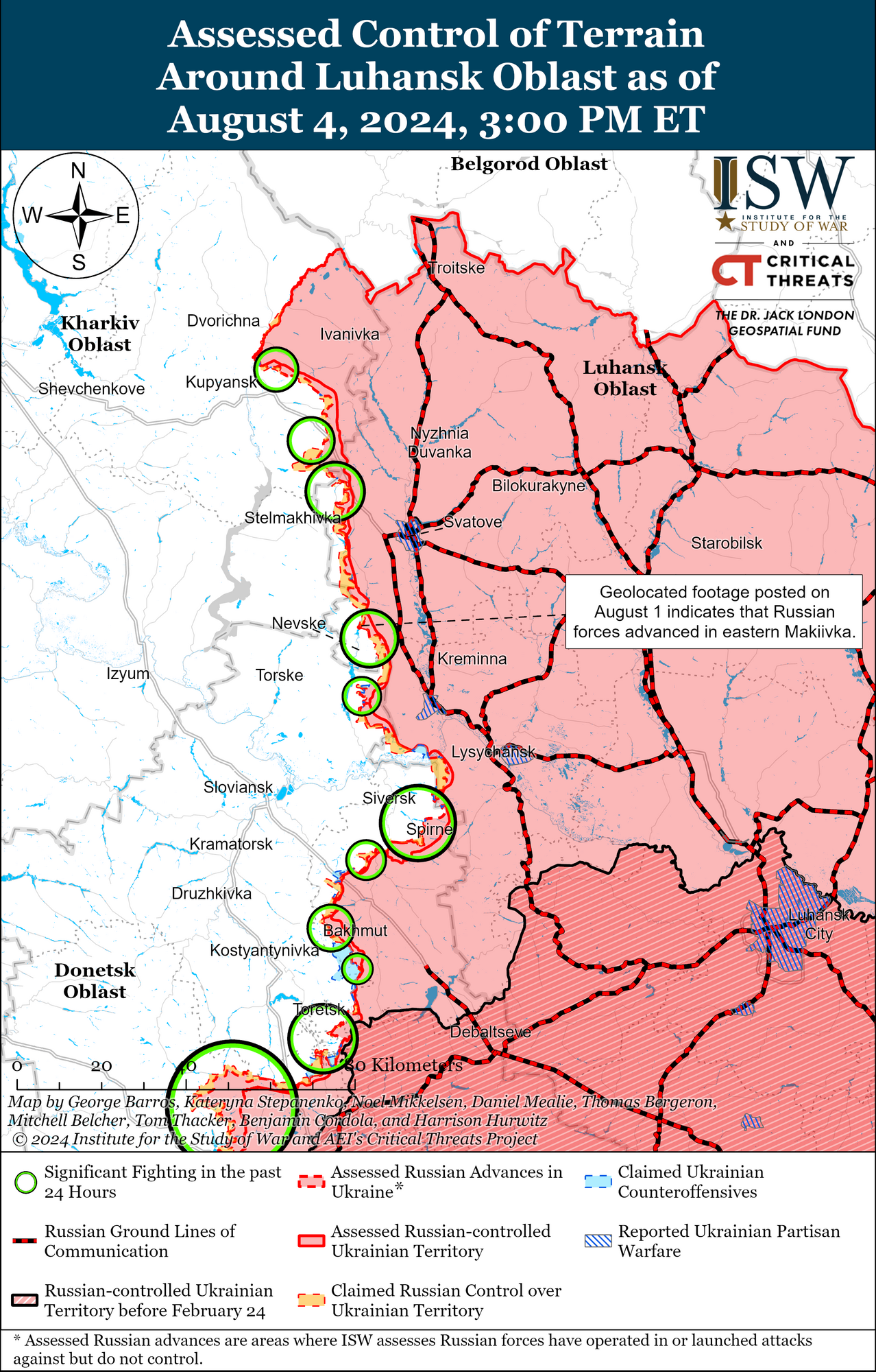 Карта боев на Харьковщине и Луганщине