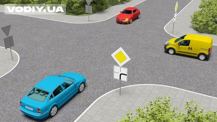 Яке авто проїде перехрестя першим? Складне завдання з ПДР в Україні із фото 