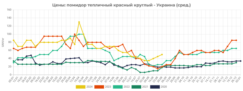 Ціни на помідори в Україні зросли на 12%