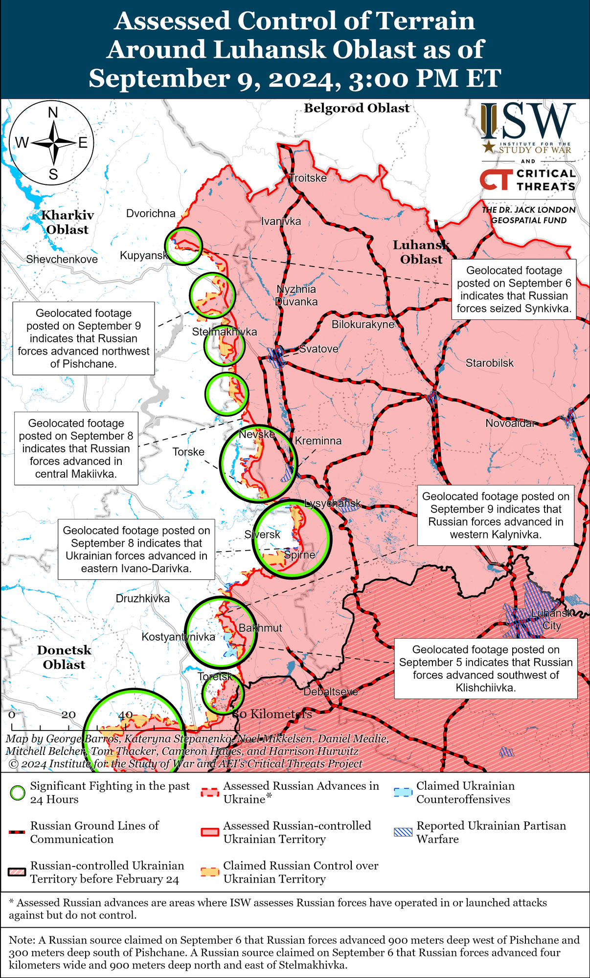 Фронт у Харківській та Луганській областях