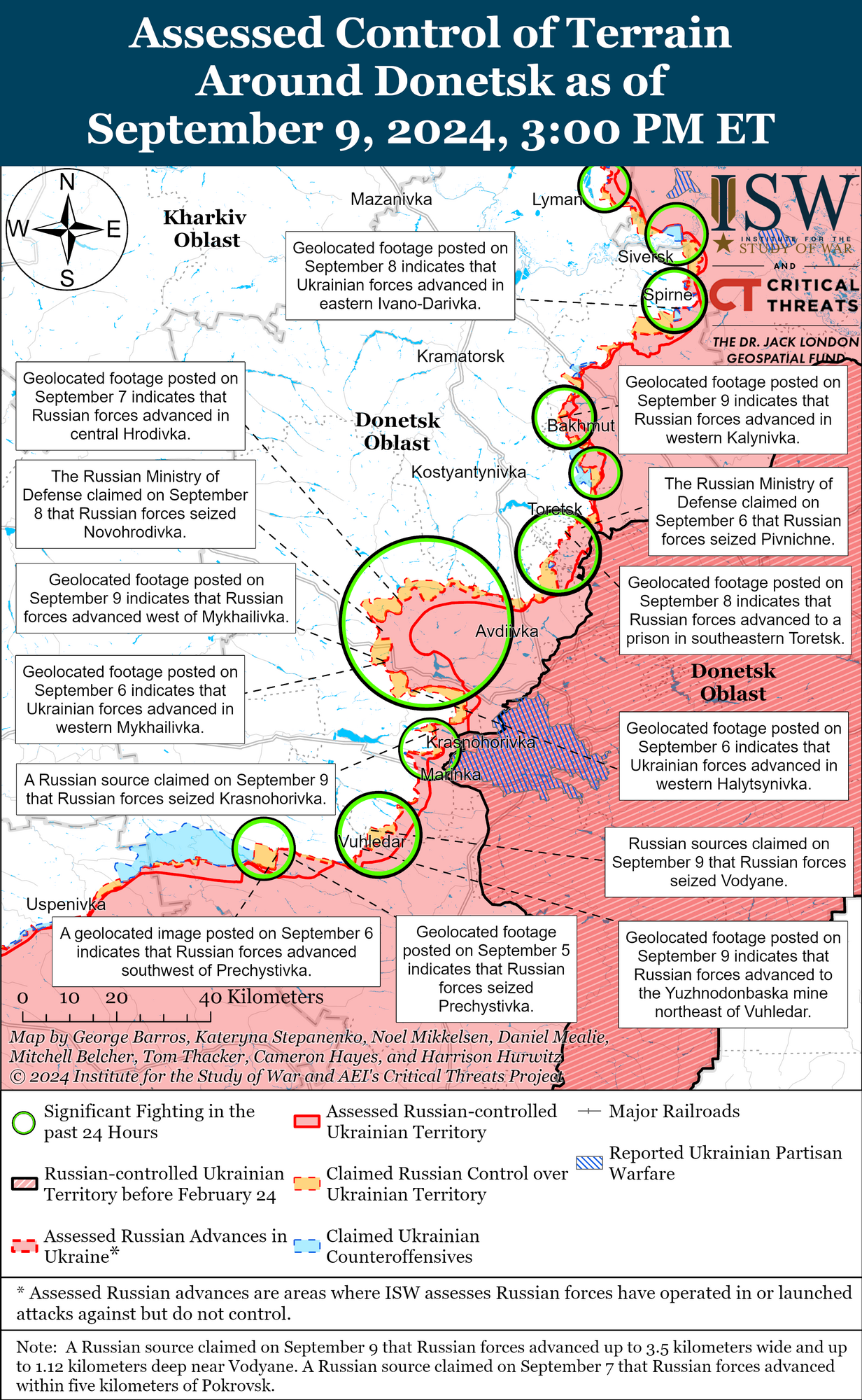 Карта боев на Донетчине