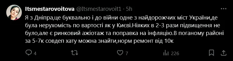 Які ціни оренди квартир у Дніпрі називають користувачі соцмережі