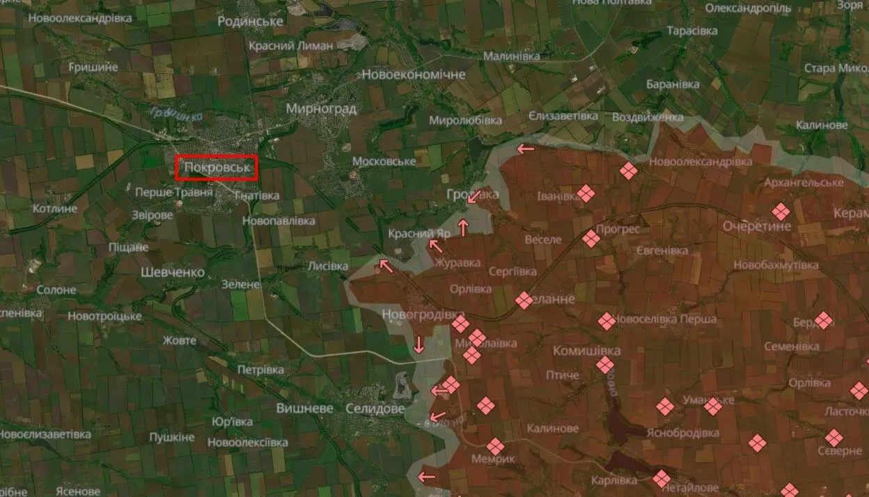 Оккупанты предпринимают попытки обойти Покровск и ударить по флангам: военный рассказал о ситуации. Карта