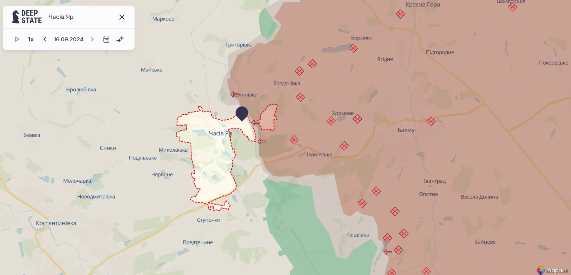 Ворог змістив акцент з КАБів: військовий розповів про ситуацію на напрямку Часового Яру. Карта 