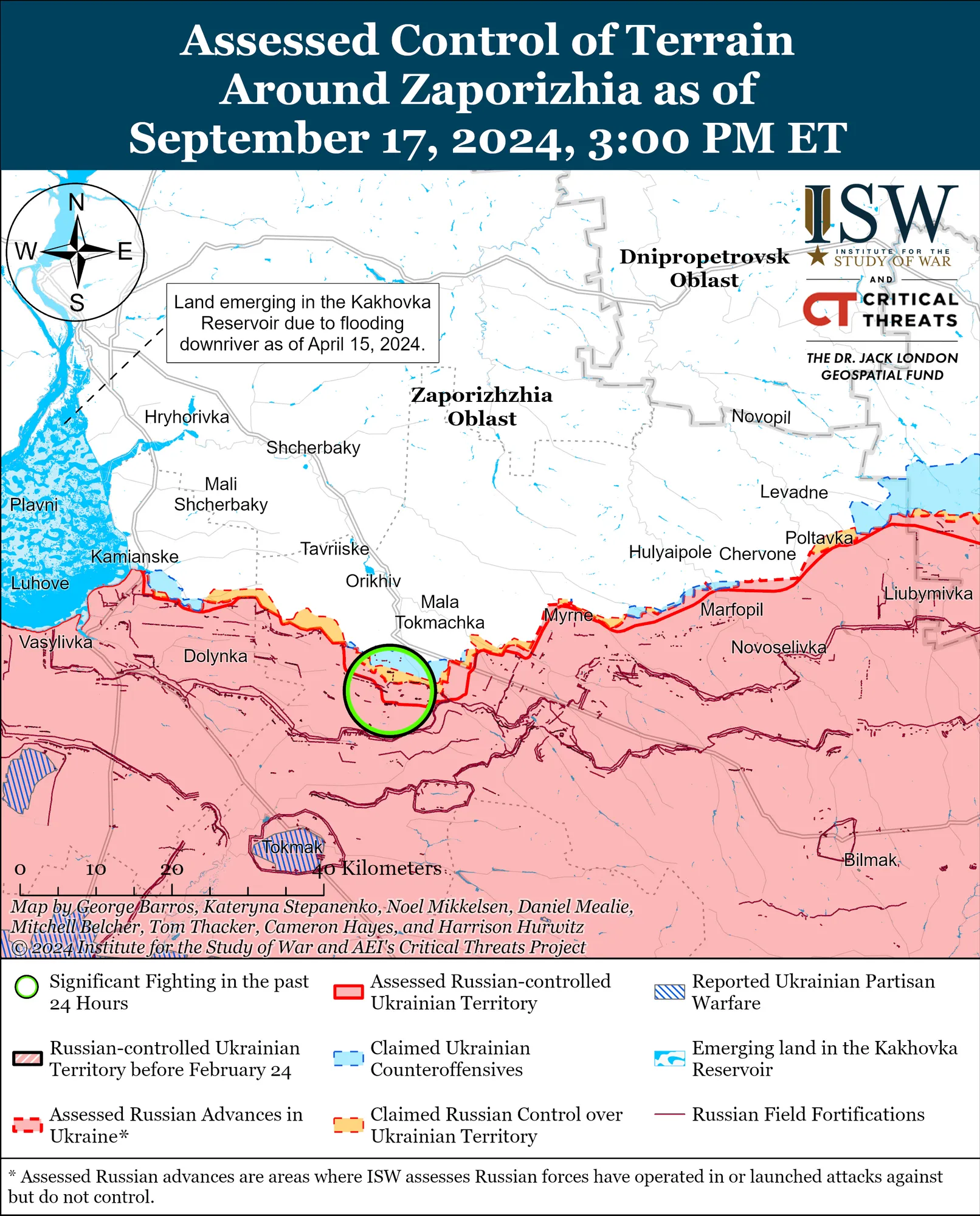 Карта боев в Запорожской области