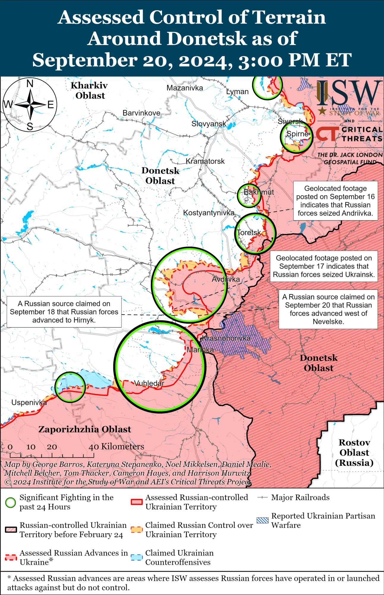  ISW: ЗСУ просунулись на Харківщині, а російська армія – на Донбасі. Карта