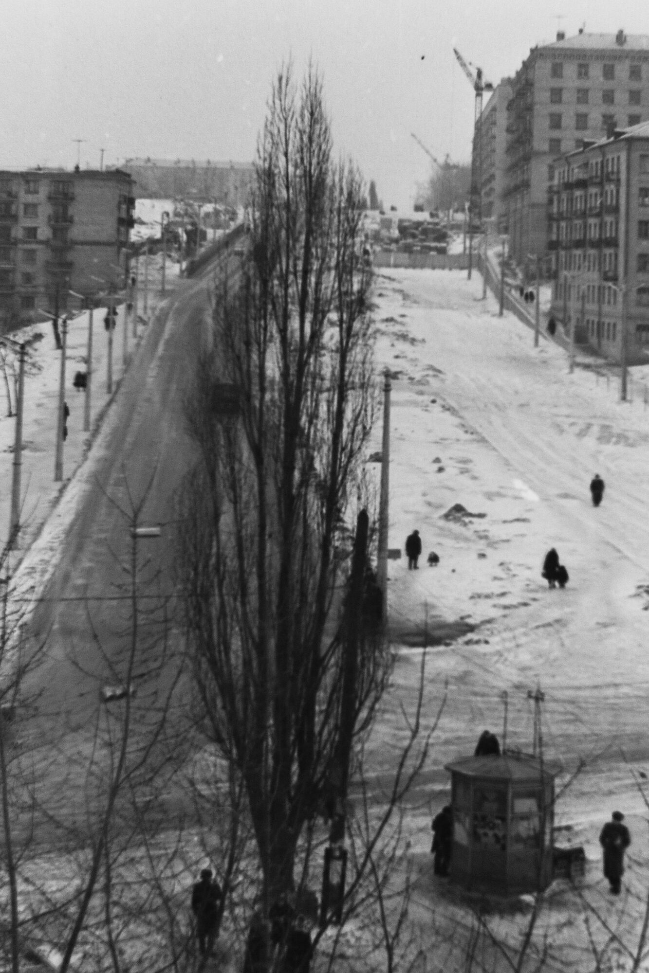 В сети показали, как выглядел зимой известный бульвар в центре Киева в начале 1960-х годов. Фото