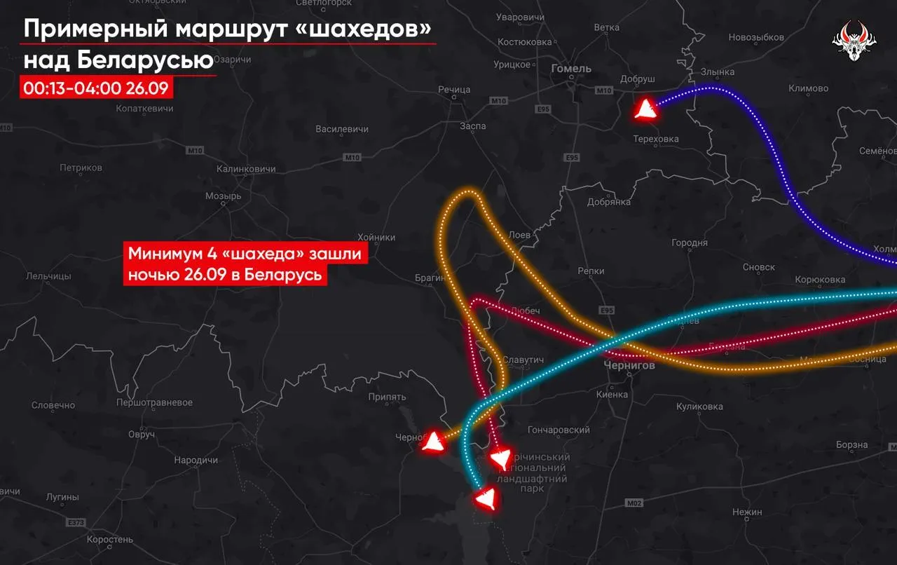 У Білорусь уночі залетіли чотири "Шахеди", один із них – напряму з Росії: спливли подробиці