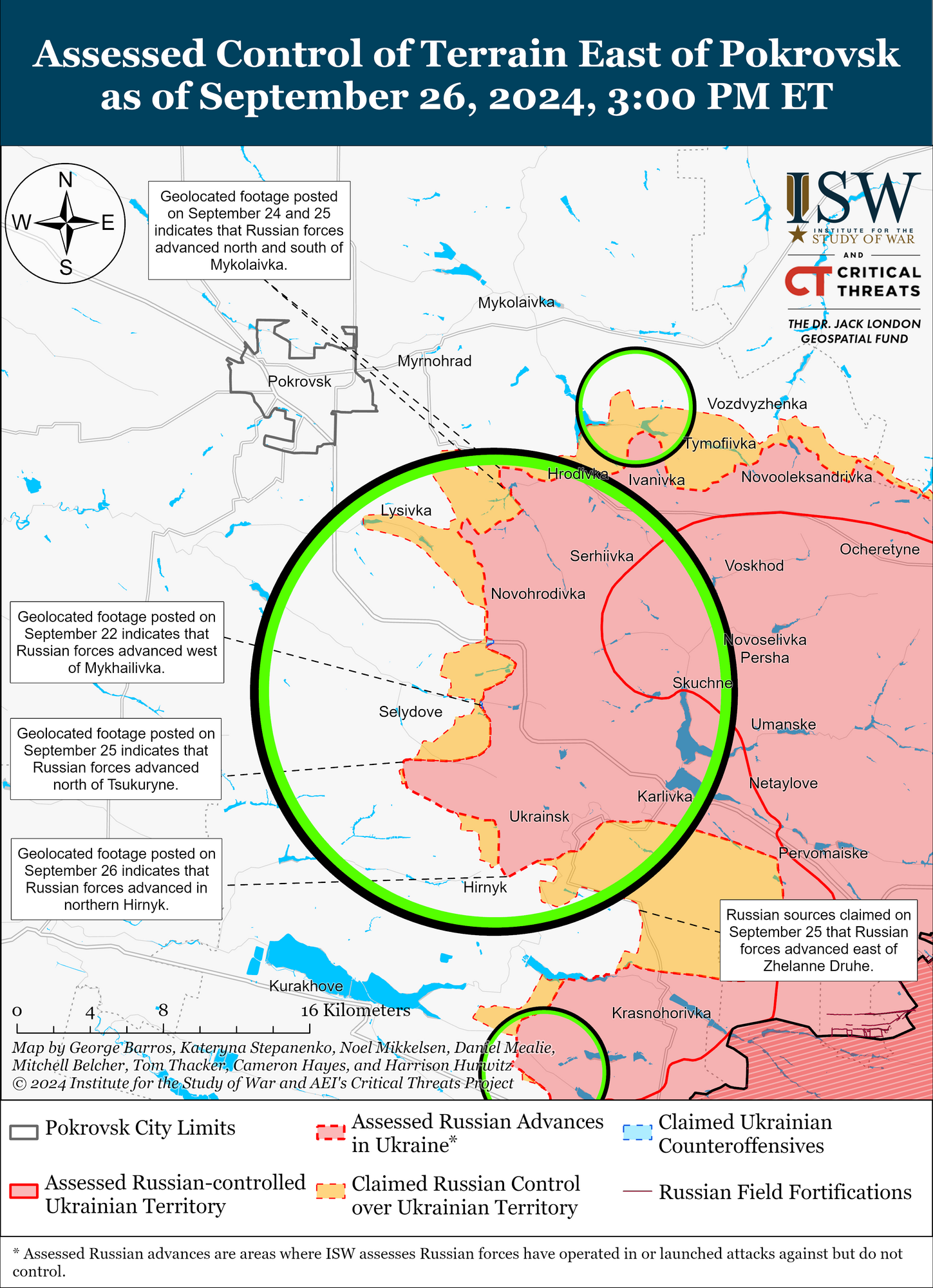 Оккупанты продвинулись возле Часова Яра и Покровска: в ISW оценили ситуацию. Карта