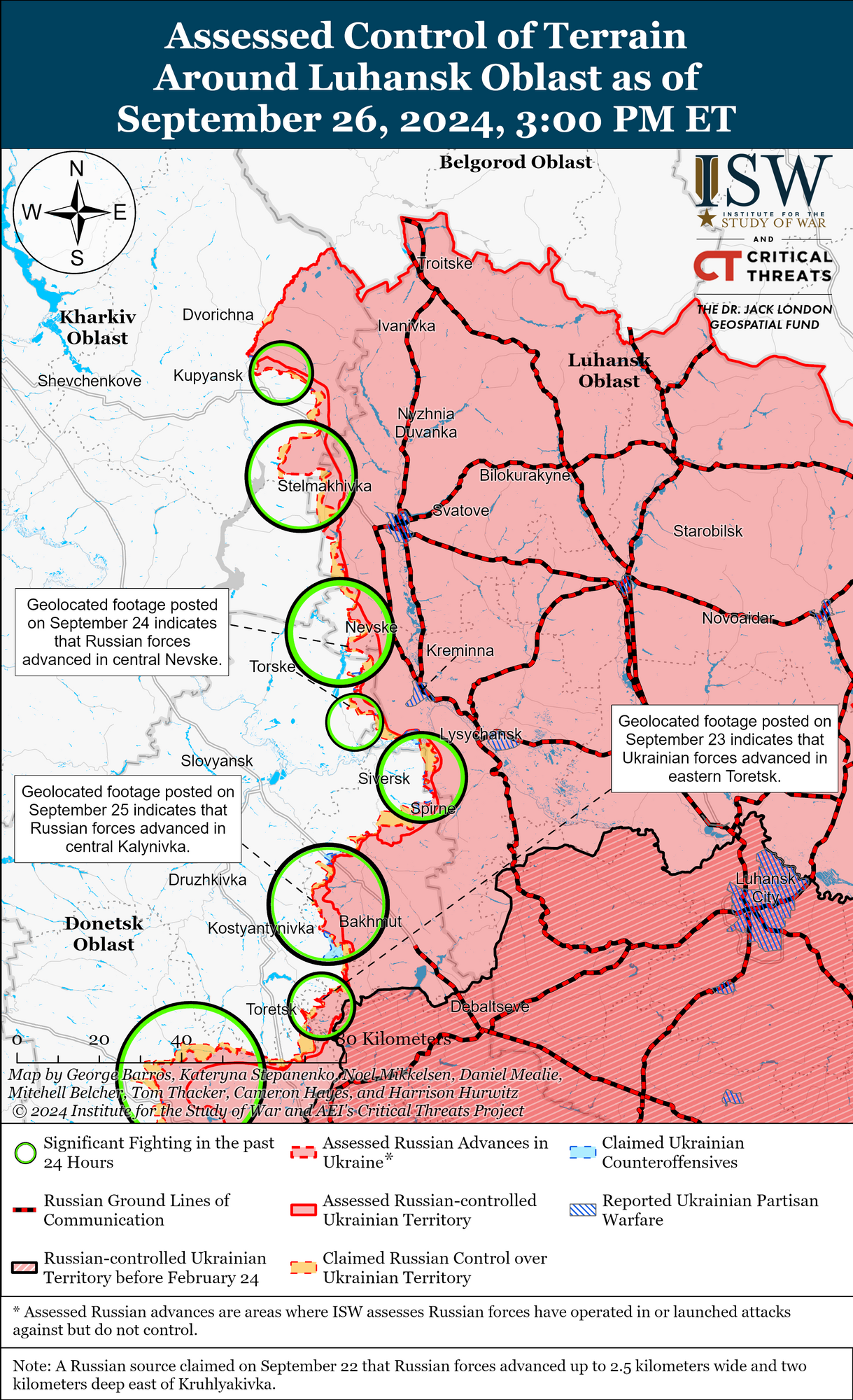 Окупанти просунулися біля Часового Яру і Покровська: в ISW оцінили ситуацію. Карта