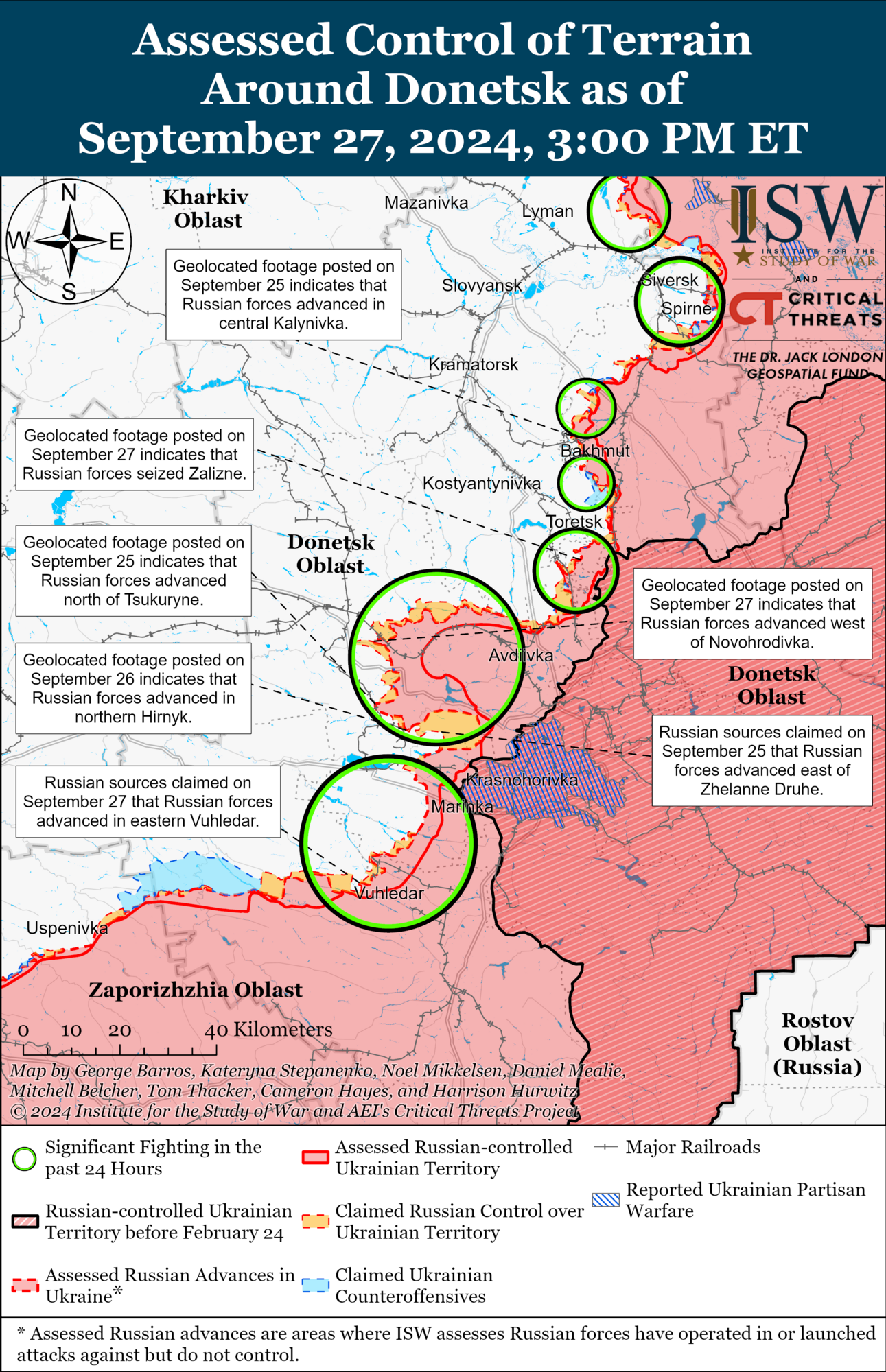 Карта бойових дій на Донеччині