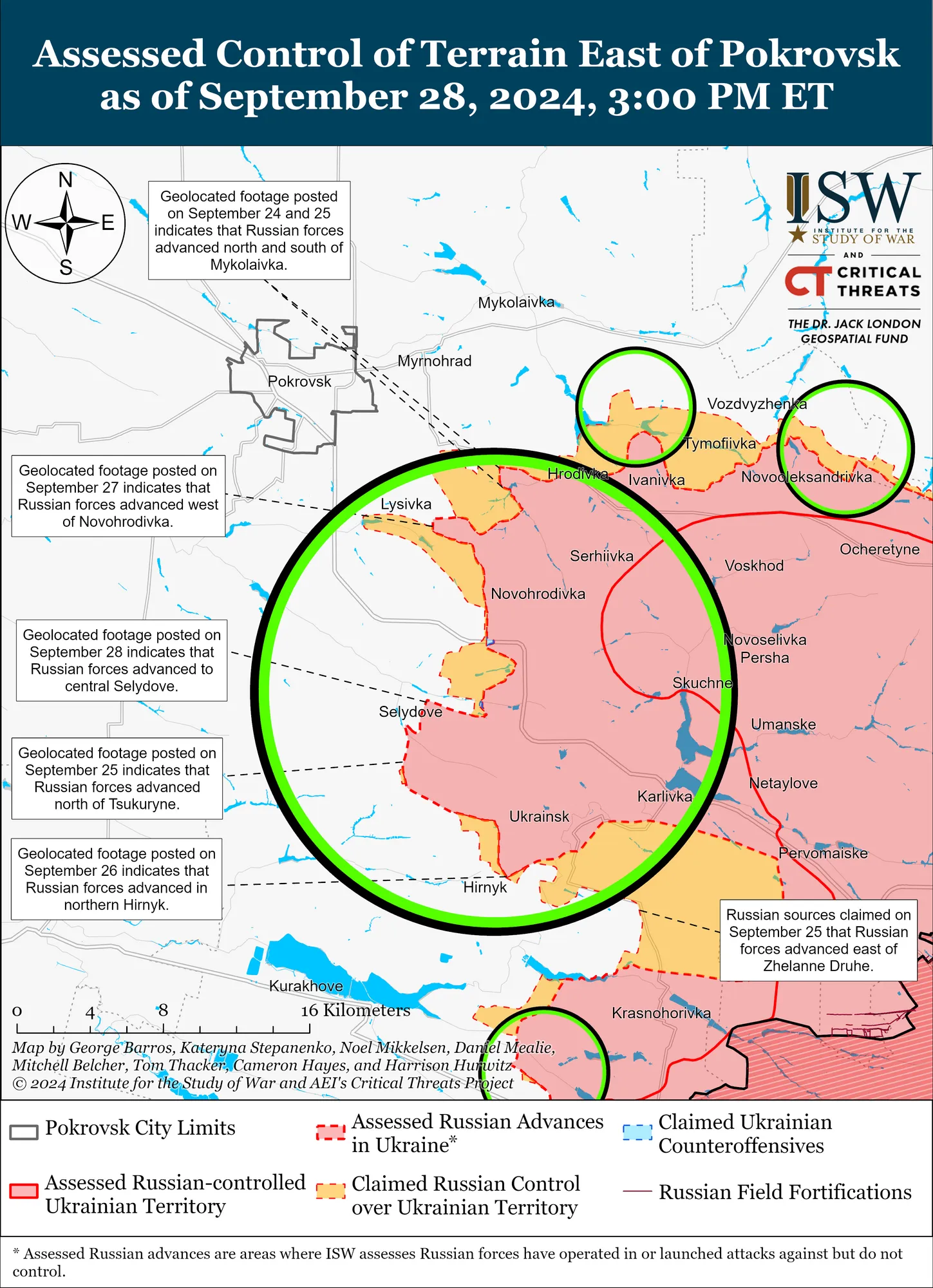 Пытаются окружить с севера и юга: в ISW назвали город, который войска РФ атакуют на Покровском направлении