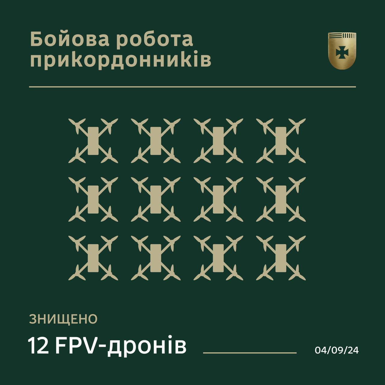 На Запорізькому напрямку прикордонники спіймали ворожий дрон у сітку. Фото