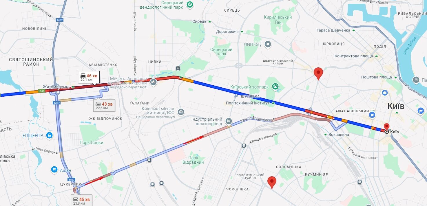 В Киеве утром возникли огромные пробки: где затруднено движение авто. Карта