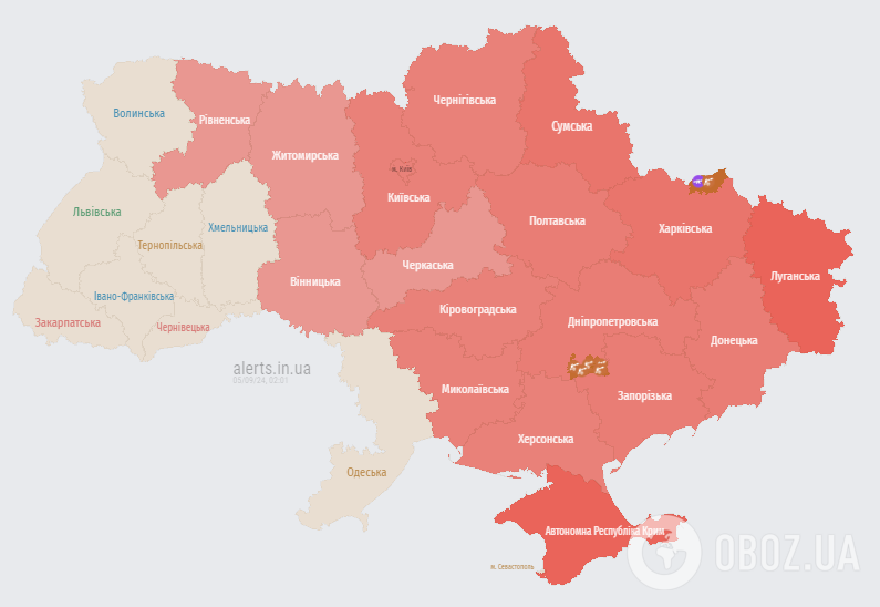 Тривога дісталася заходу країни