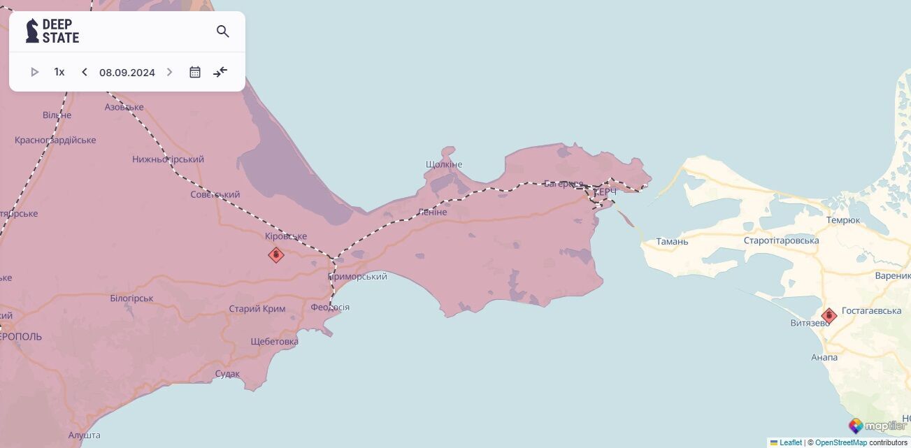 Війна в Україні, мапа бойових дій, Кримський перешийок