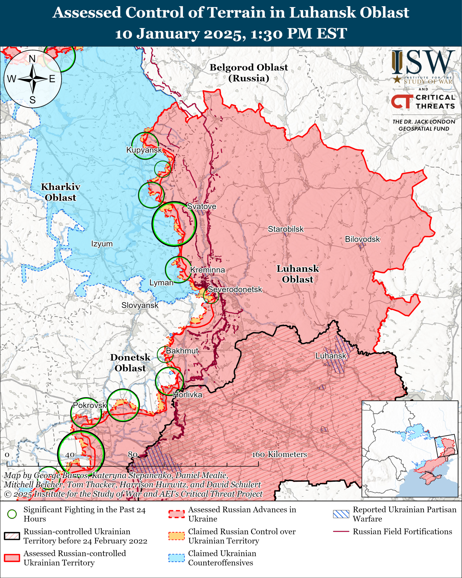 ISW: Окупанти зазнали втрат бронетехніки на Лиманському напрямку і намагаються форсувати річку Оскіл біля Куп'янська. Карта