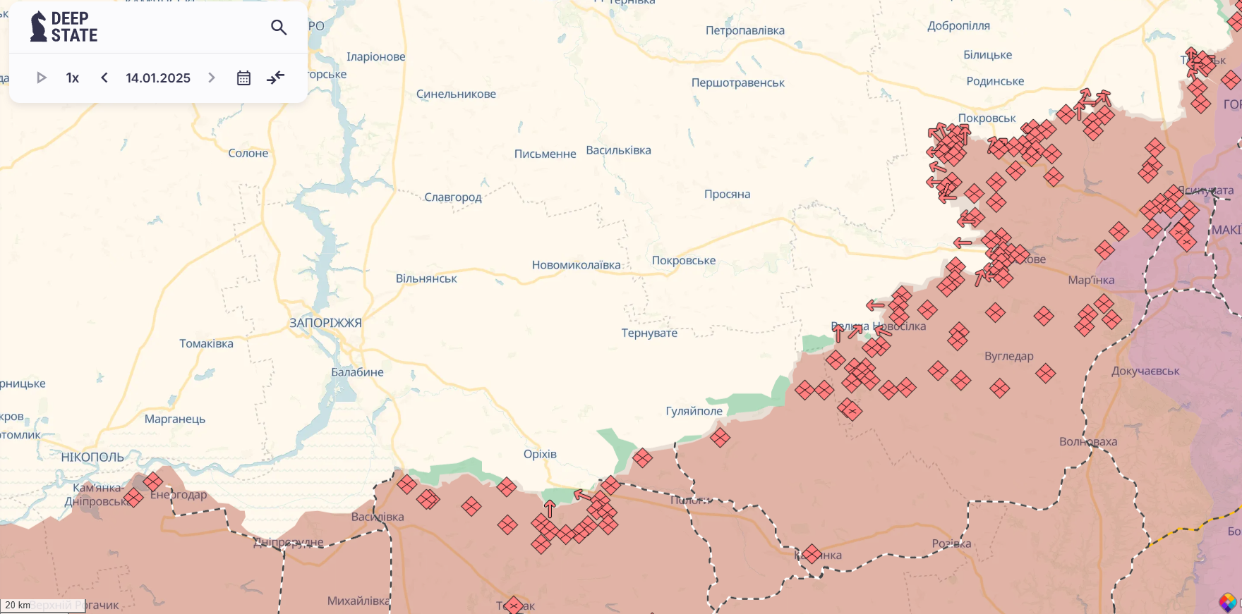 Найгарячіше на Покровському напрямку: у Генштабі розповіли, де штурмує ворог і скільки атак відбито. Карта 