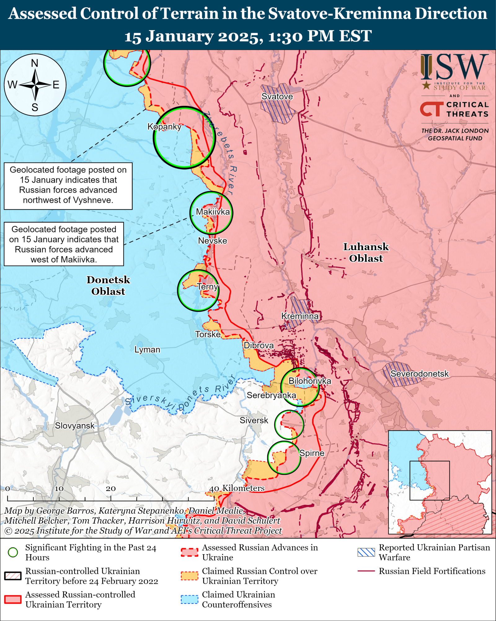 Оккупанты продвинулись в направлениях Боровой, Часова Яра и Торецка: в ISW оценили ситуацию. Карта