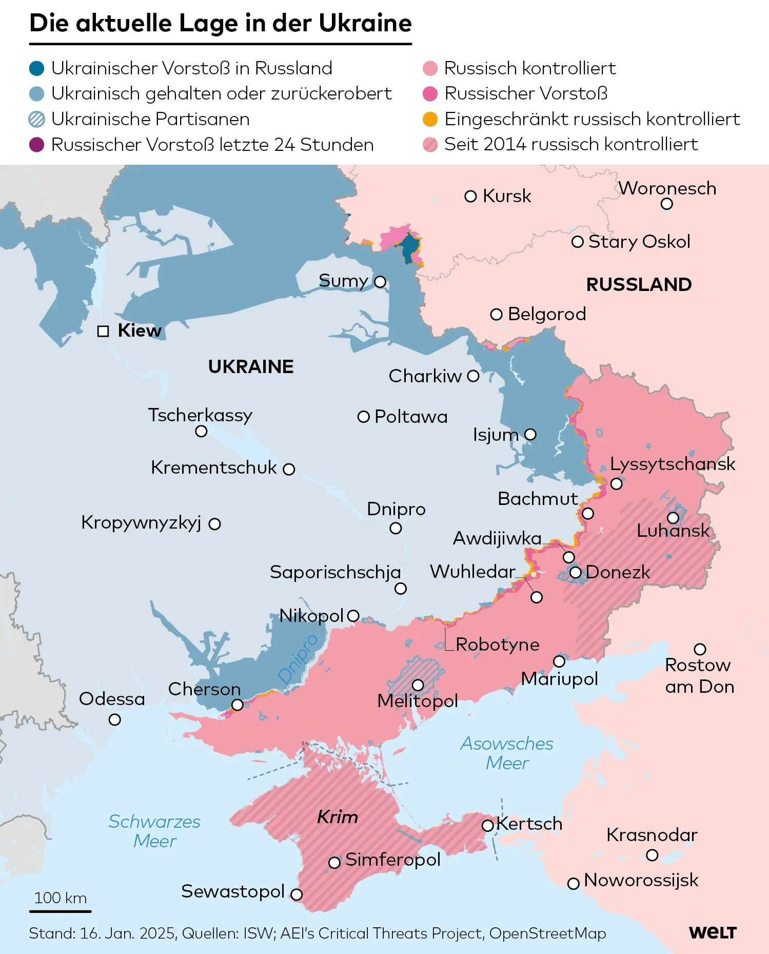 Путін хоче повністю окупувати Донбас, Запоріжжя і Херсонщину до кінця 2025 року – Welt