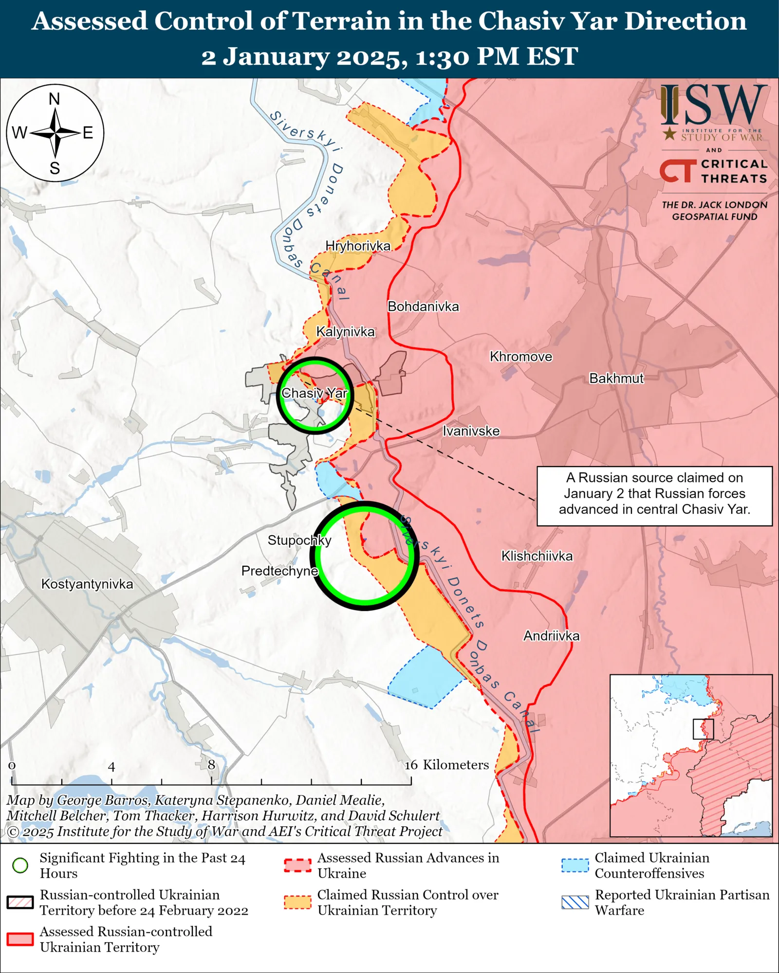 Российские войска продвинулись на ряде направлений в Донецкой области: в ISW оценили ситуацию и рассказали, где идут бои. Карта