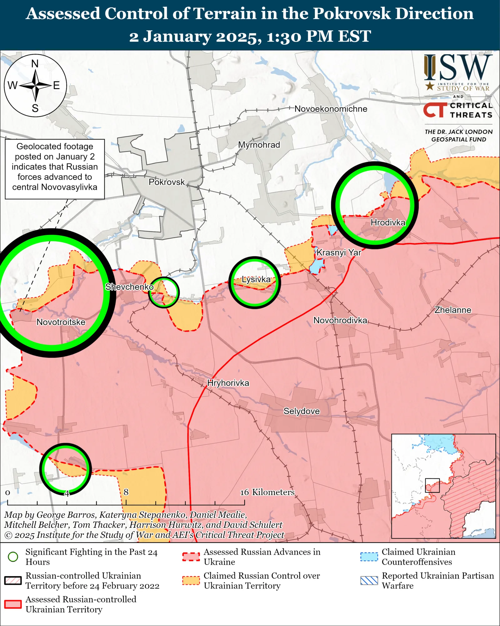 Российские войска продвинулись на ряде направлений в Донецкой области: в ISW оценили ситуацию и рассказали, где идут бои. Карта