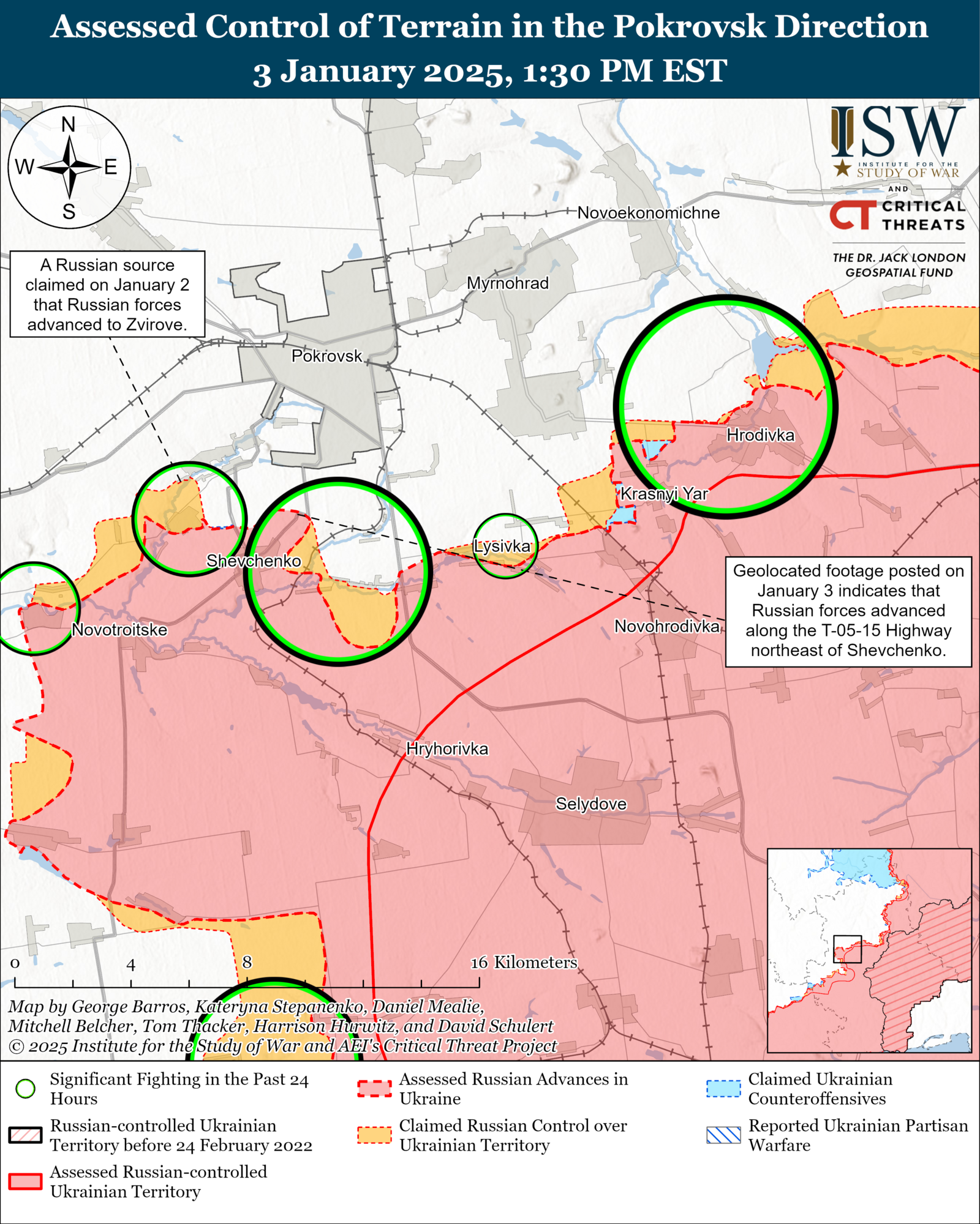 Российские войска продвинулись в районах Покровска, Курахово и Угледара: в ISW оценили ситуацию. Карта